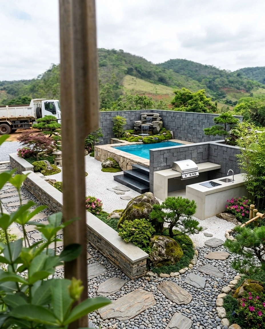 Design paysager en style Japanese Garden — Jardin par GenRoom AI