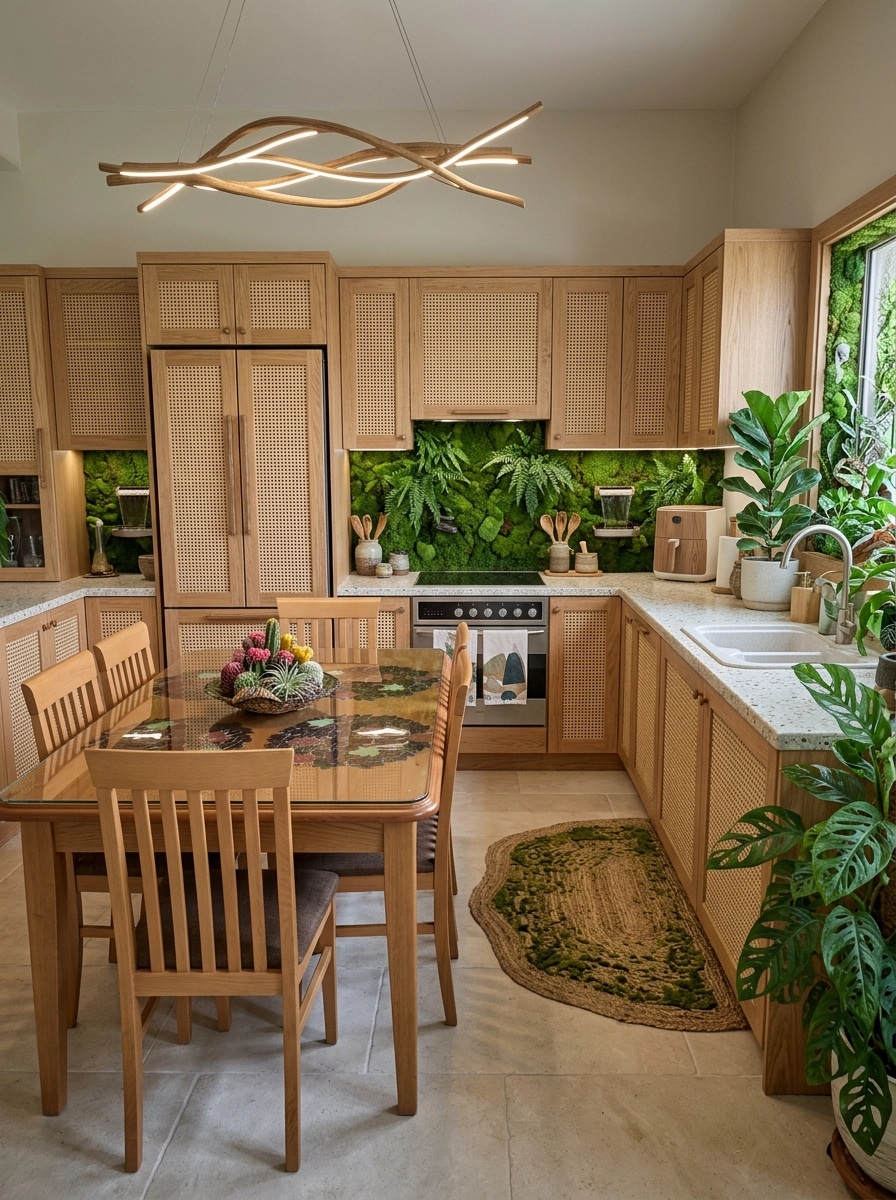 Kitchen interior in Biophilic style — photo by GenRoom AI