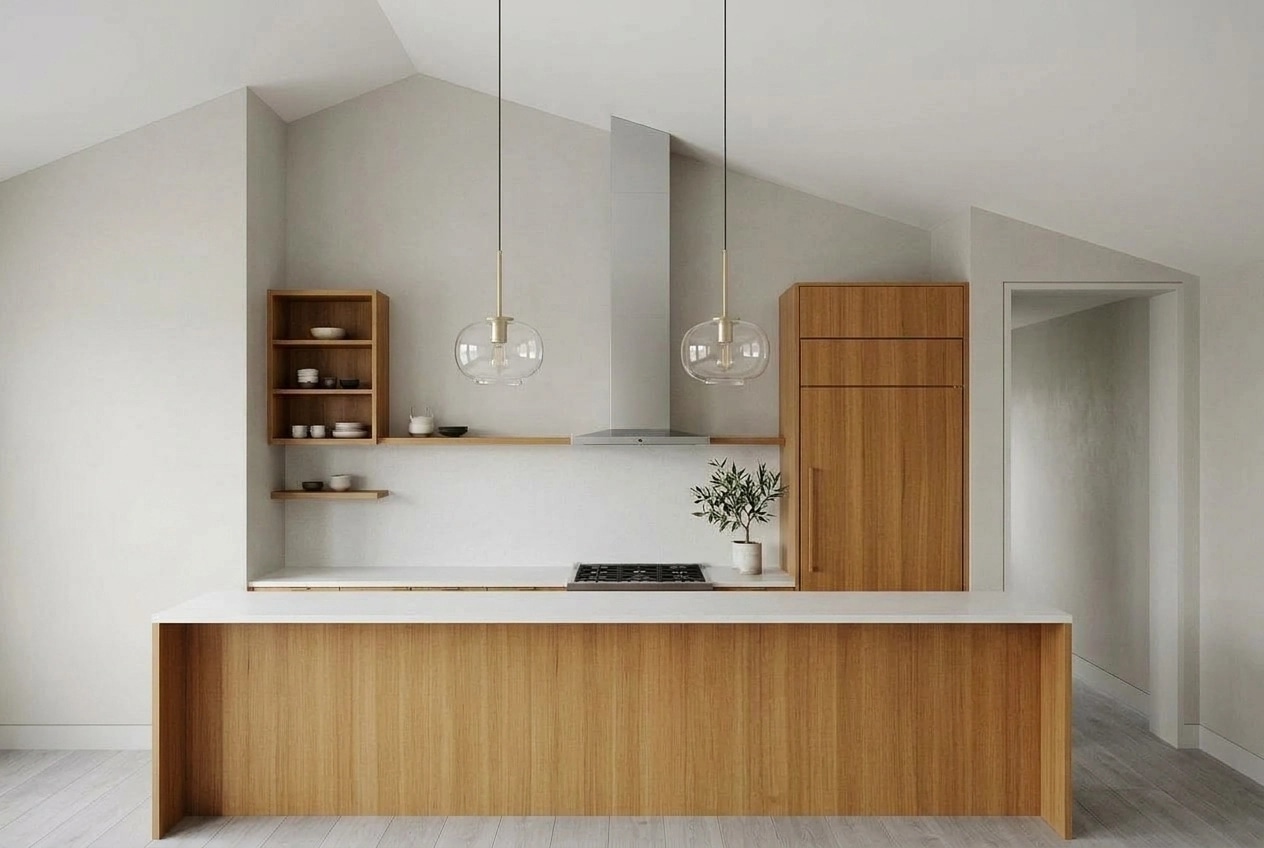 Kitchen interior in Scandinavian style — photo by GenRoom AI