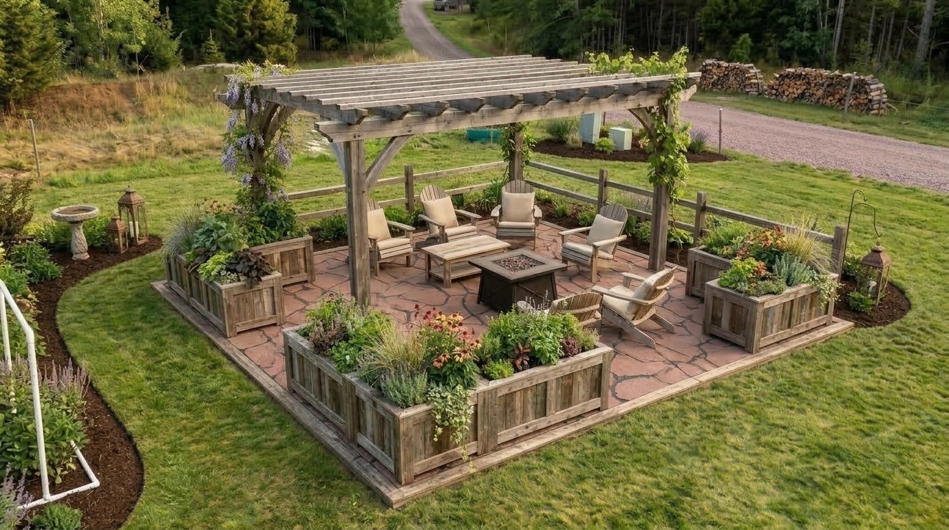 Country Rustic Garden Yard design — yard photo by GenRoom AI