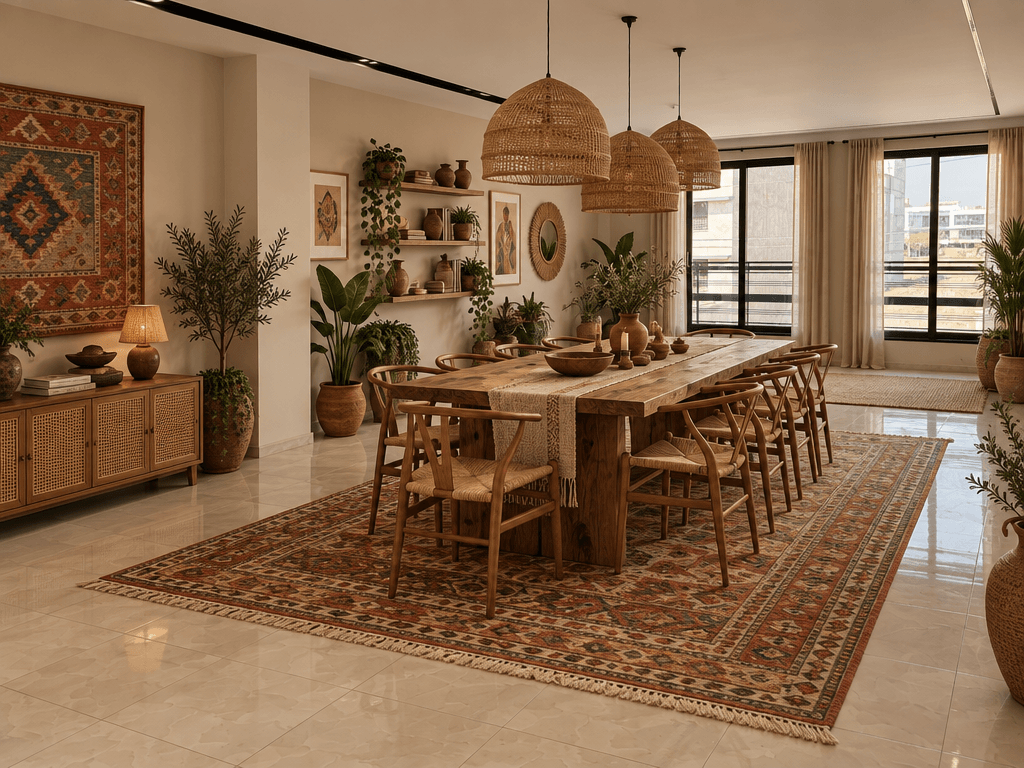 Interior design in Bohemian style — dining_room by GenRoom AI