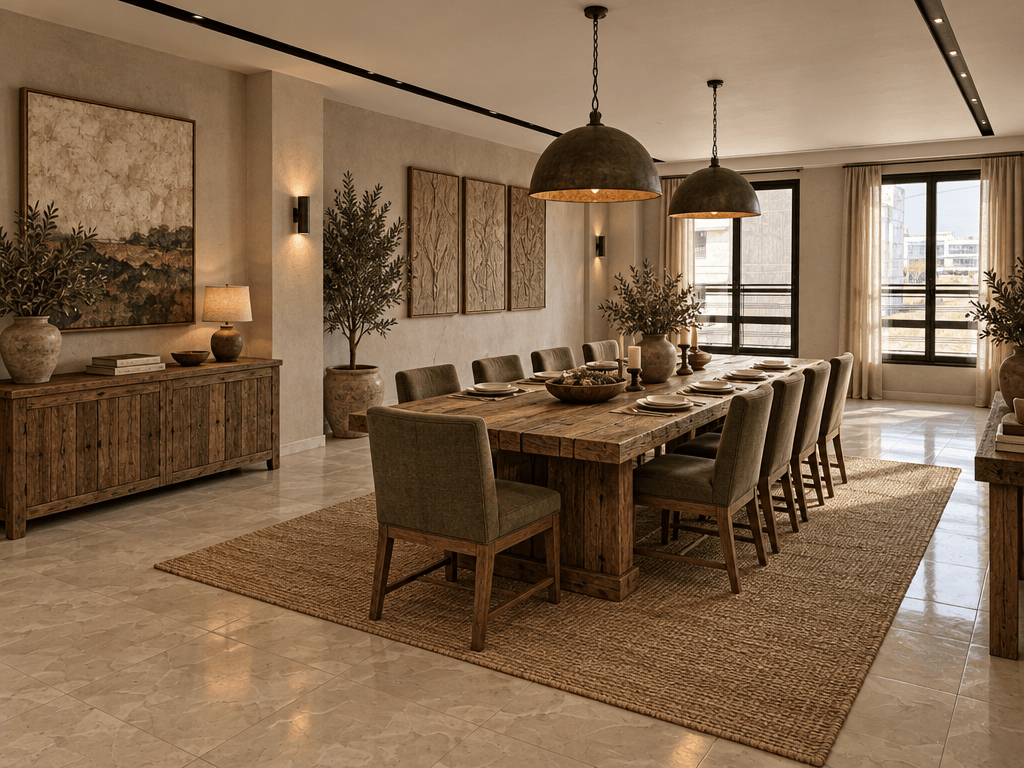 İç mekân tasarımı Rustic stili — dining_room GenRoom AI