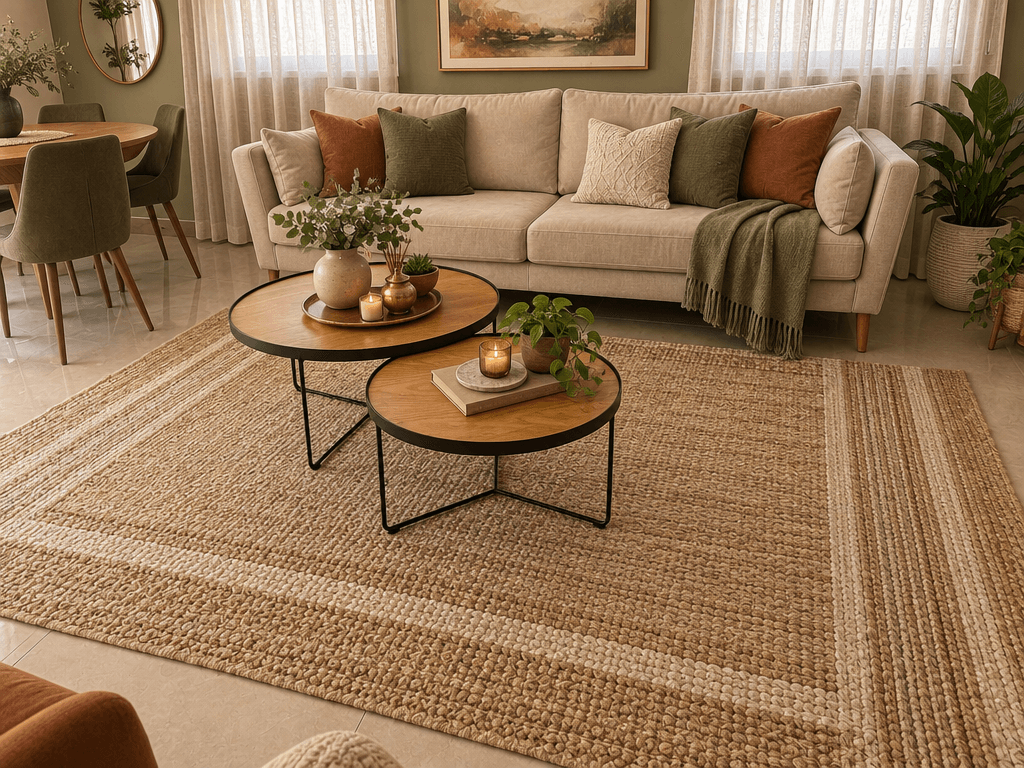 İç mekân tasarımı Rustic stili — Oturma Odası GenRoom AI