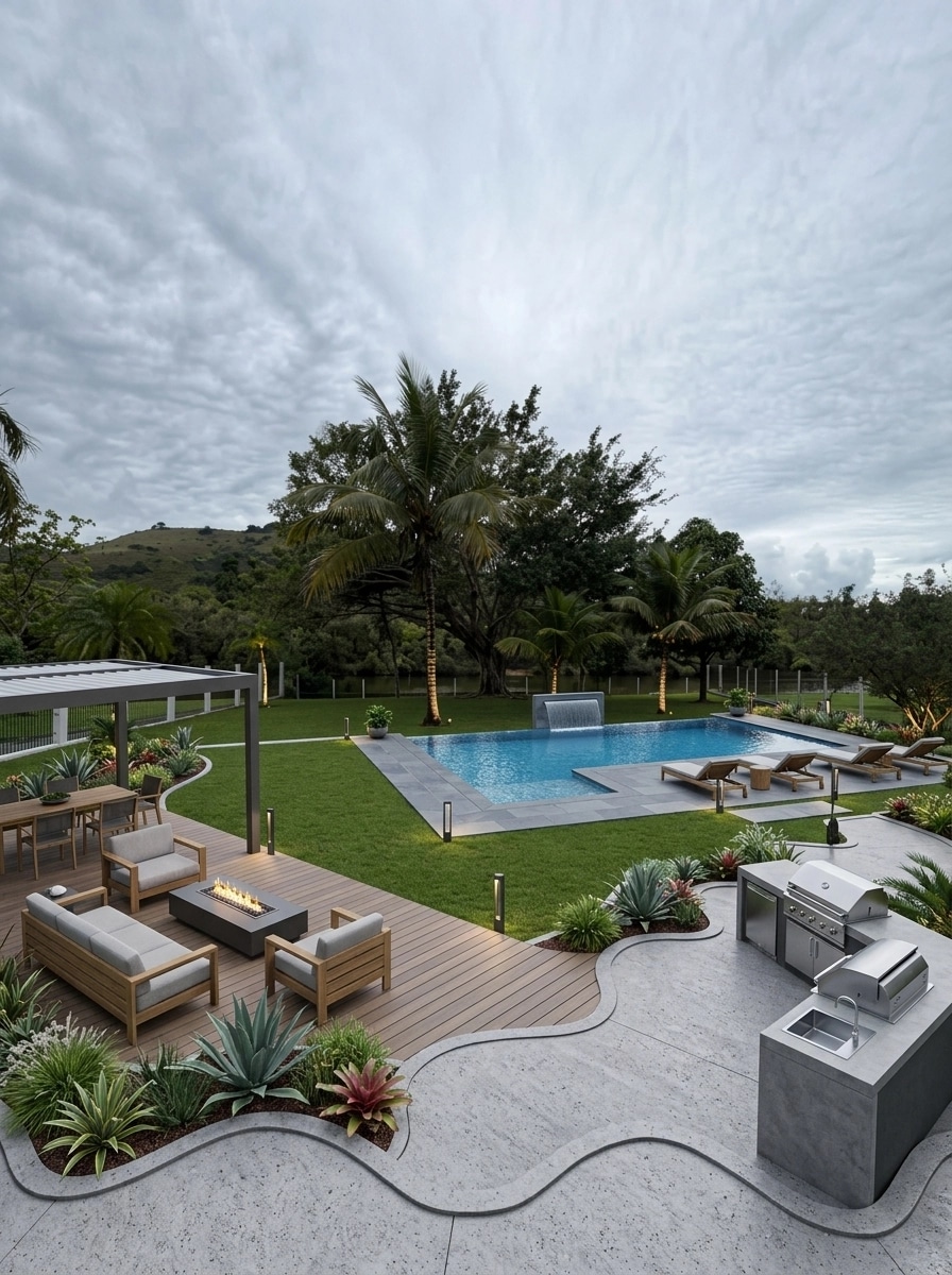 Landscape design in Contemporary Yard style — Yard by GenRoom AI