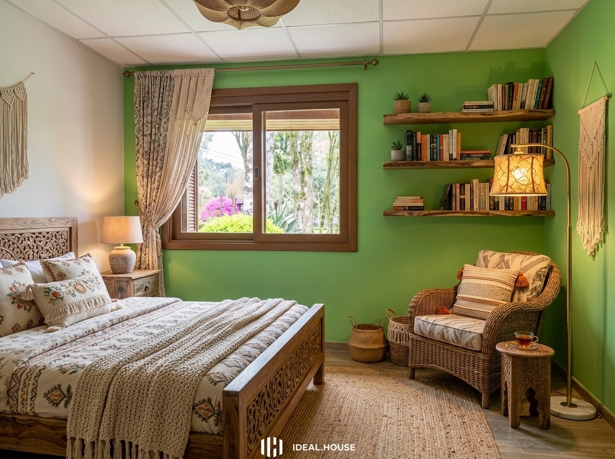 Bohemian Bedroom design — interior photo by GenRoom AI