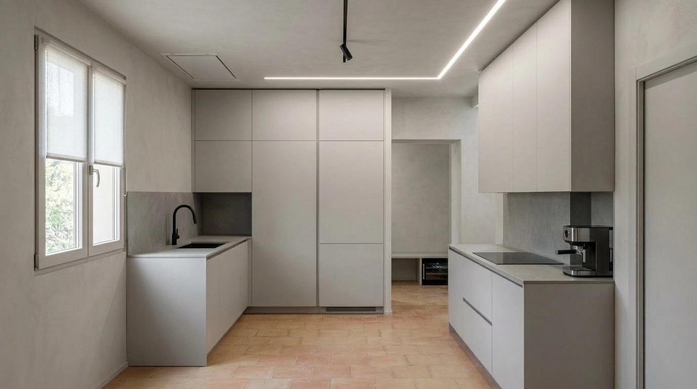 Minimalism Kitchen design — interior photo by GenRoom AI