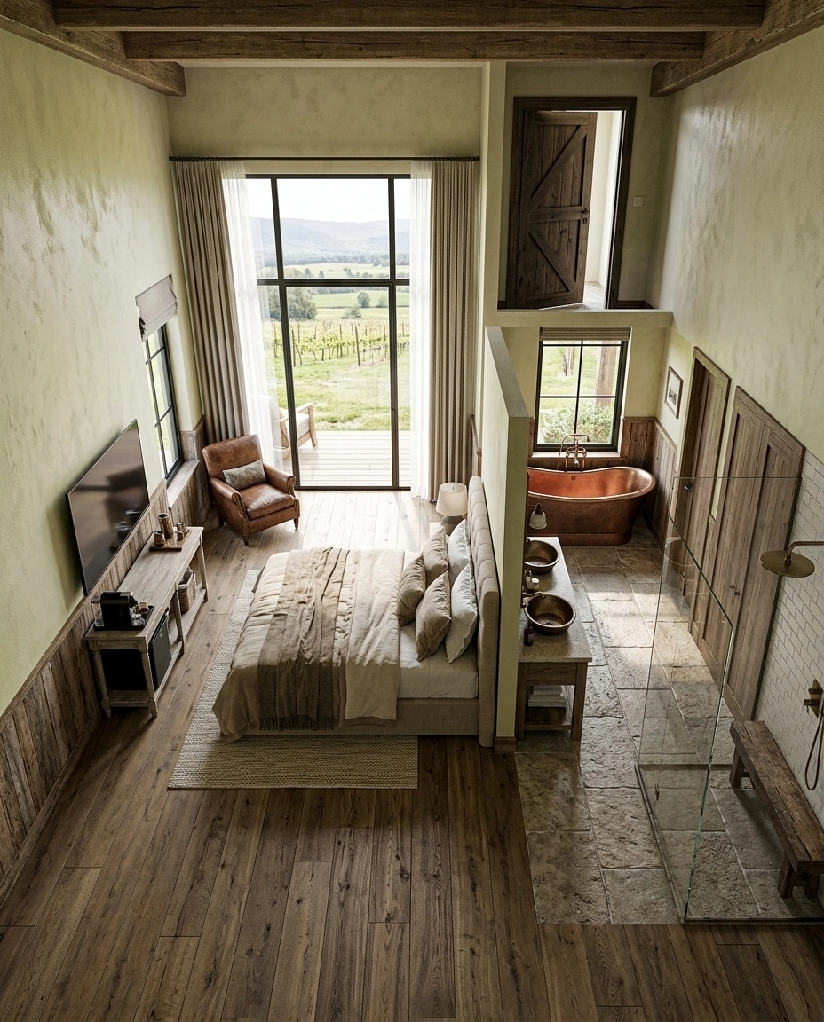 Modern Farmhouse Bedroom design — interior photo by GenRoom AI