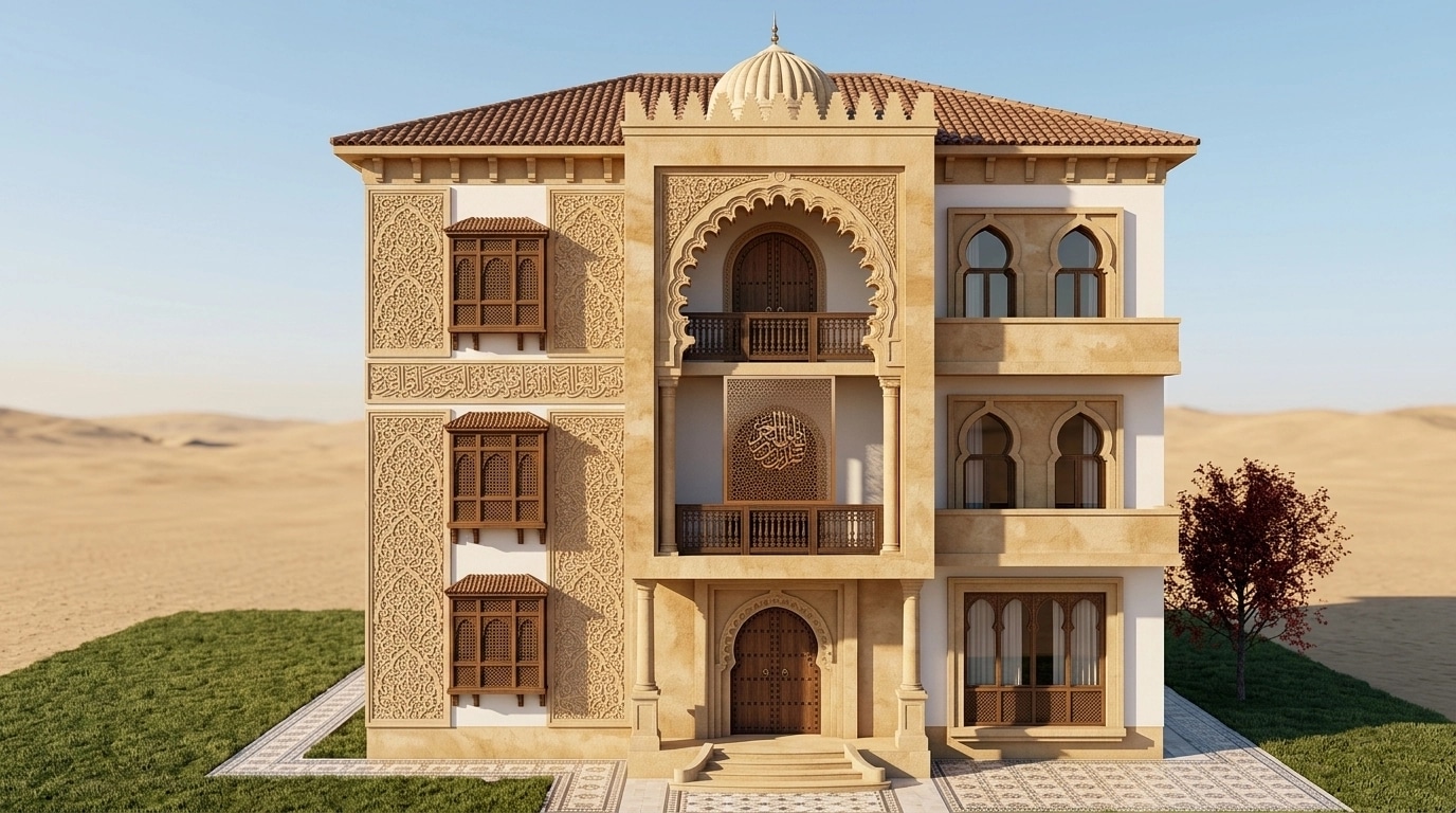 Arabian Facade Facade design — facade photo by GenRoom AI