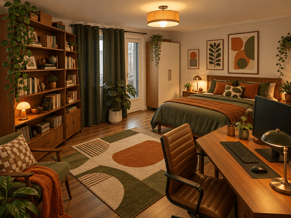 Interior design in Mid-Century Modern style — Bedroom by GenRoom AI