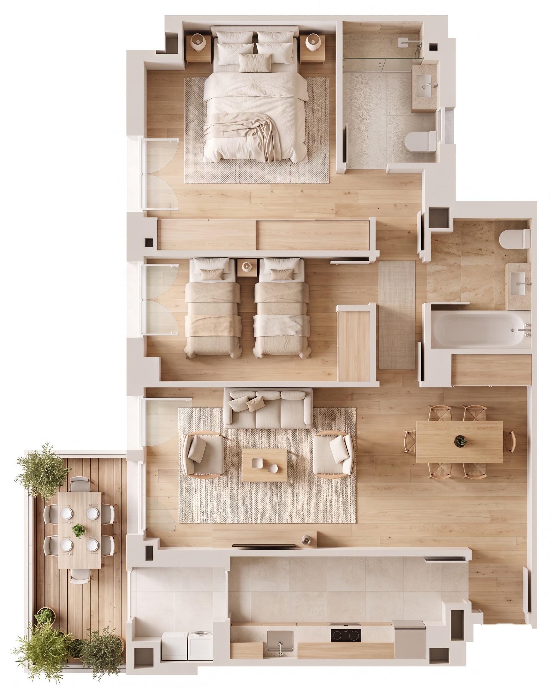 Interior design in Japandi style — Living Room by GenRoom AI