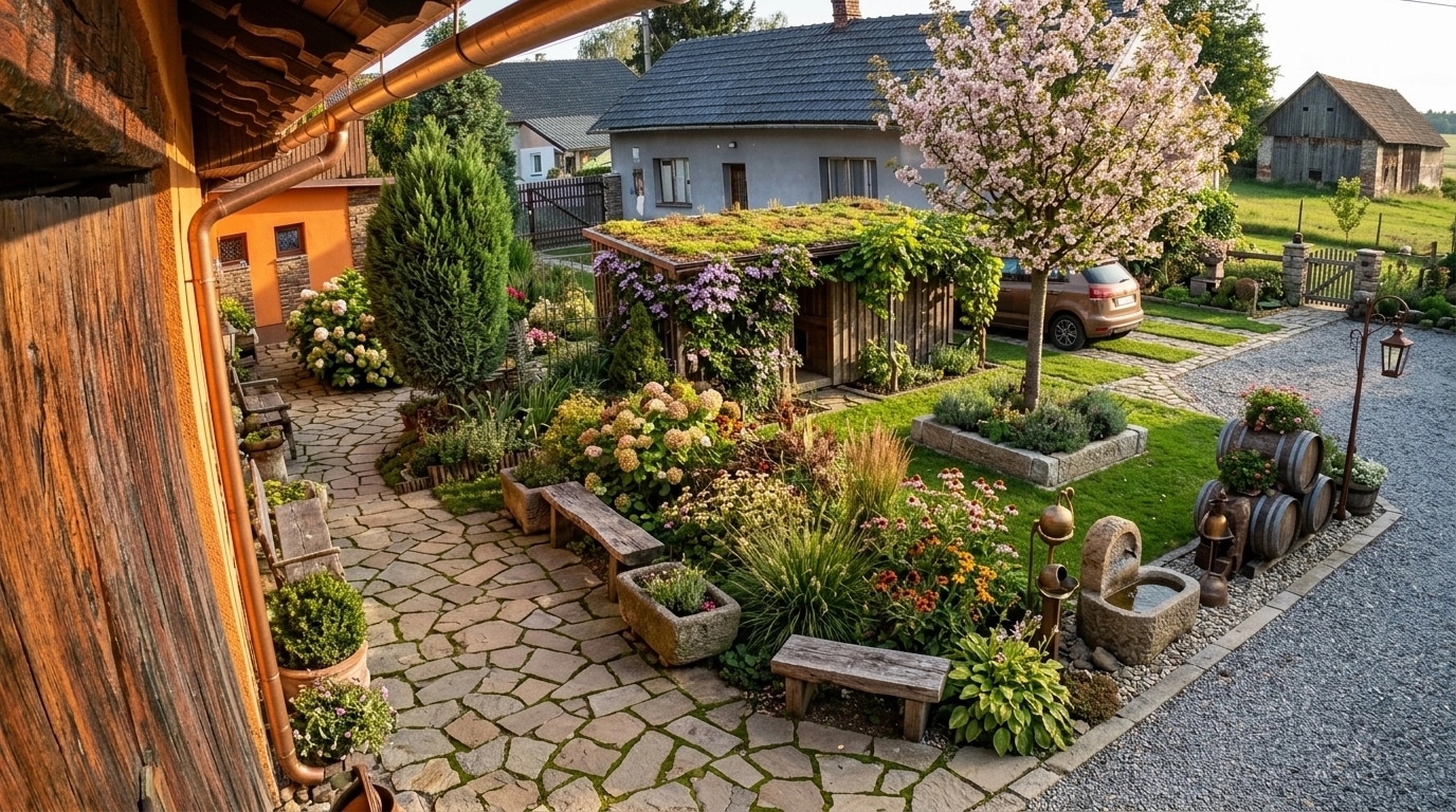 Country Rustic Garden Yard design — yard photo by GenRoom AI