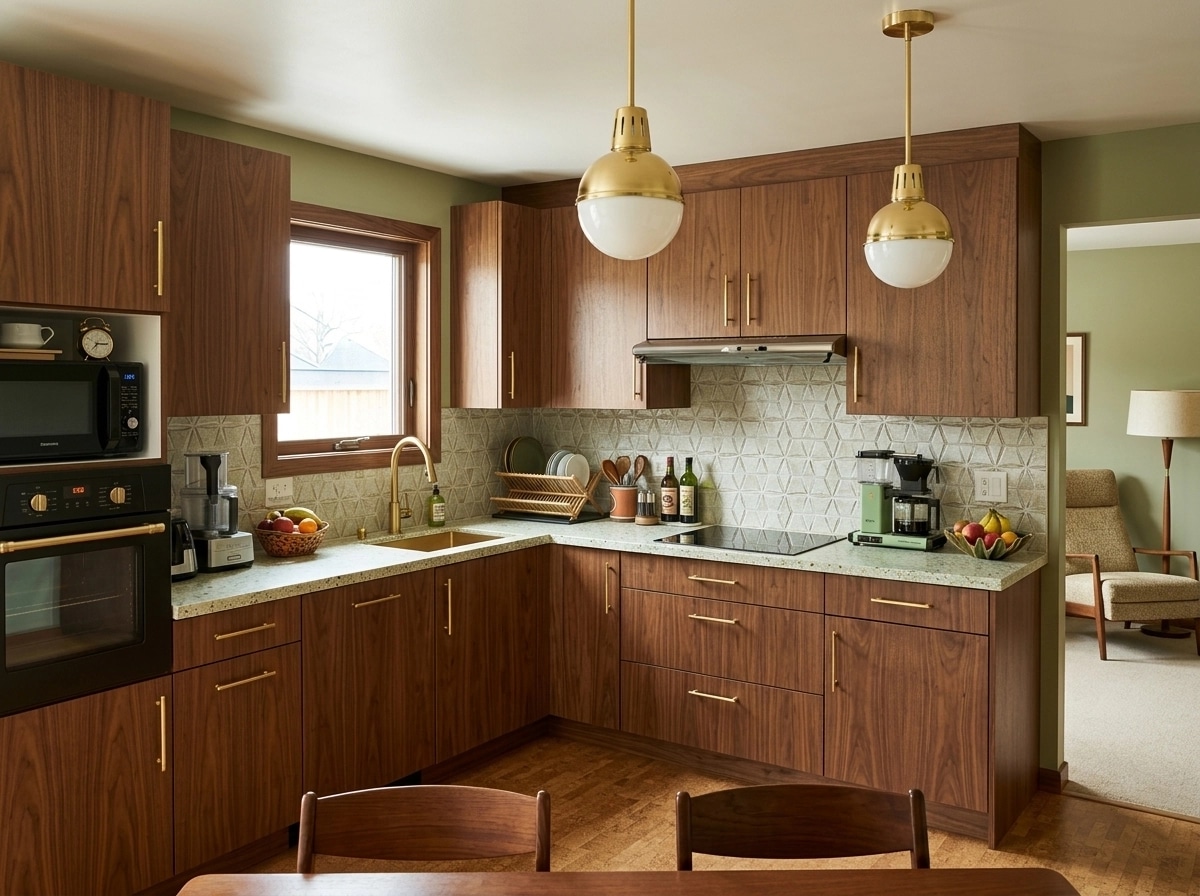 Design d'intérieur en style Mid-Century Modern — Cuisine par GenRoom AI