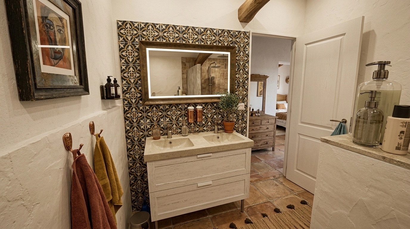 Interior design in Rustic style — Bathroom by GenRoom AI