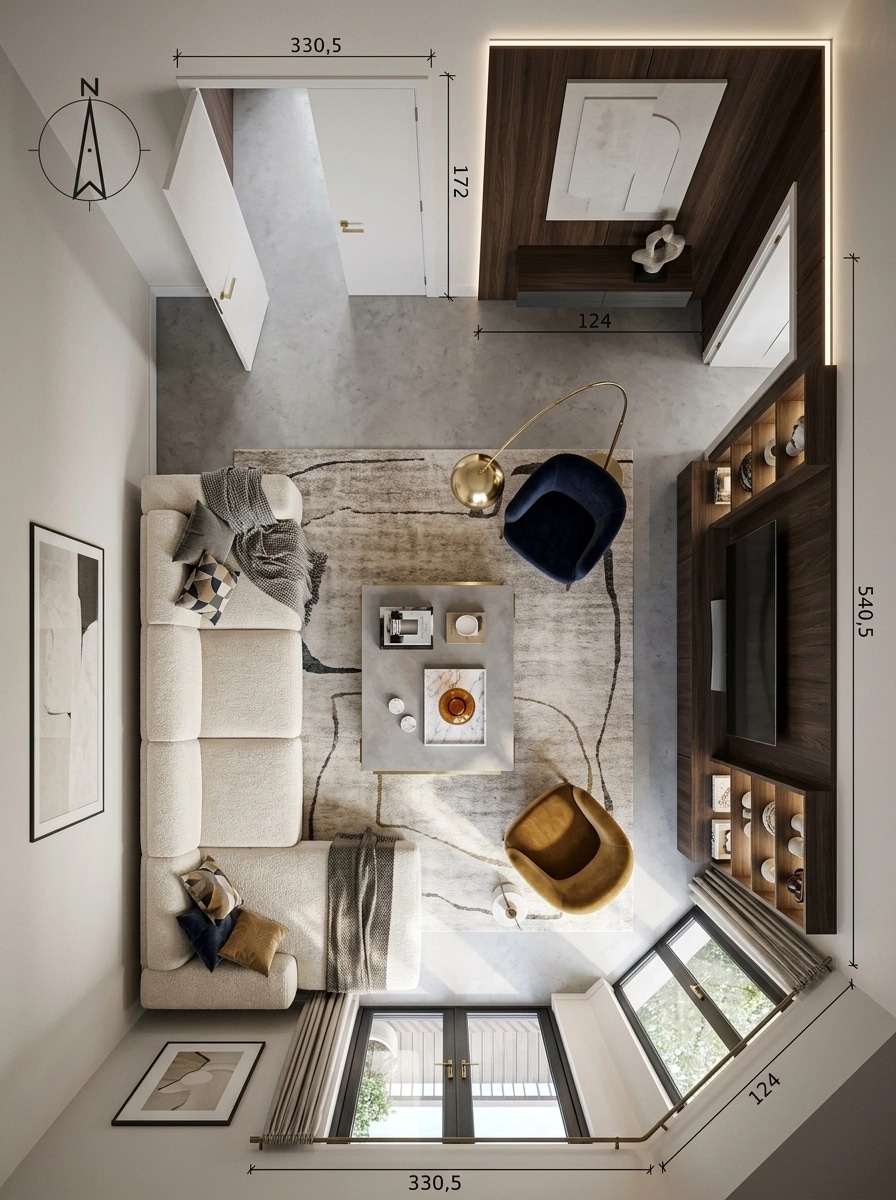 Interior design in Contemporary style — Living Room by GenRoom AI