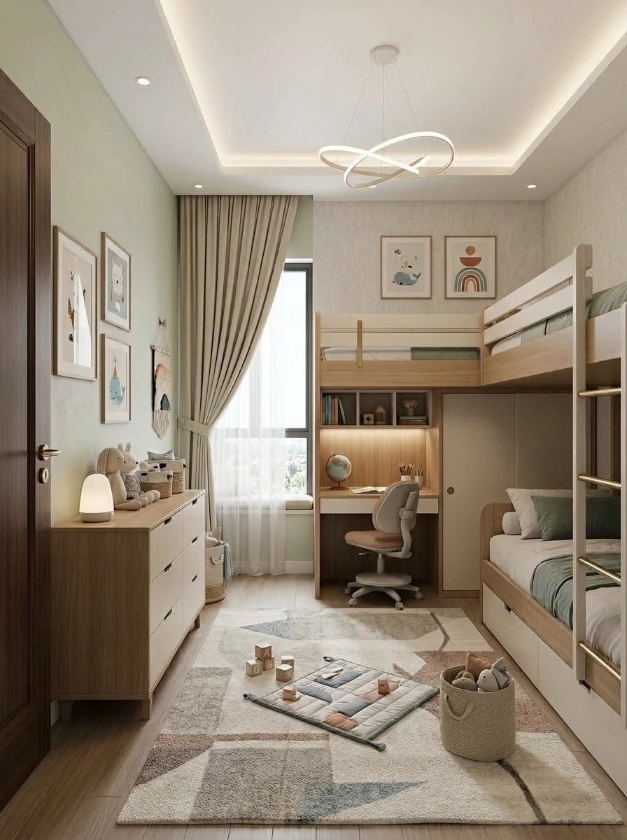 Contemporary Kids Room design — interior photo by GenRoom AI