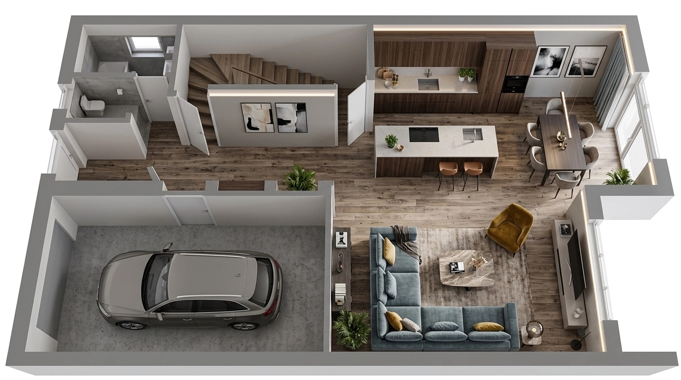Interior design in Contemporary style — Living Room by GenRoom AI