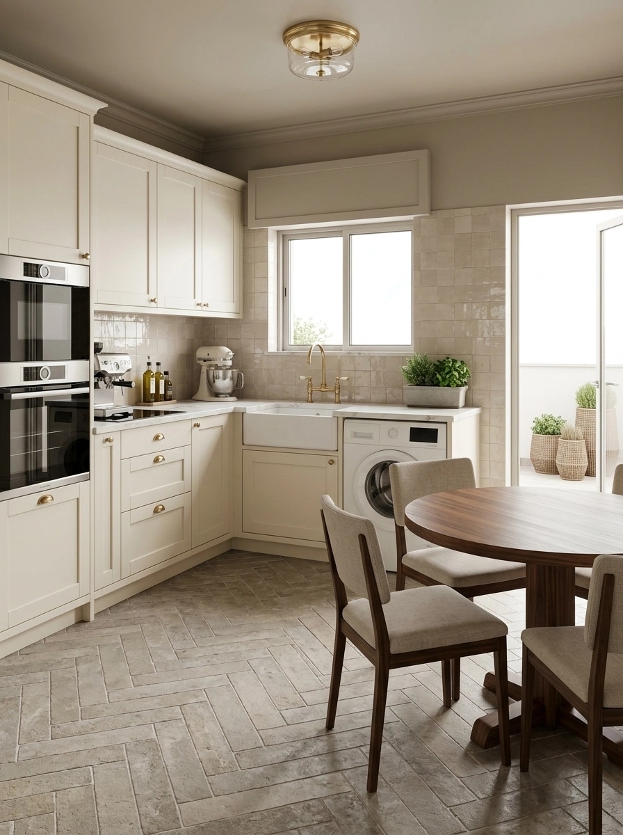 Kitchen interior in Transitional style — photo by GenRoom AI
