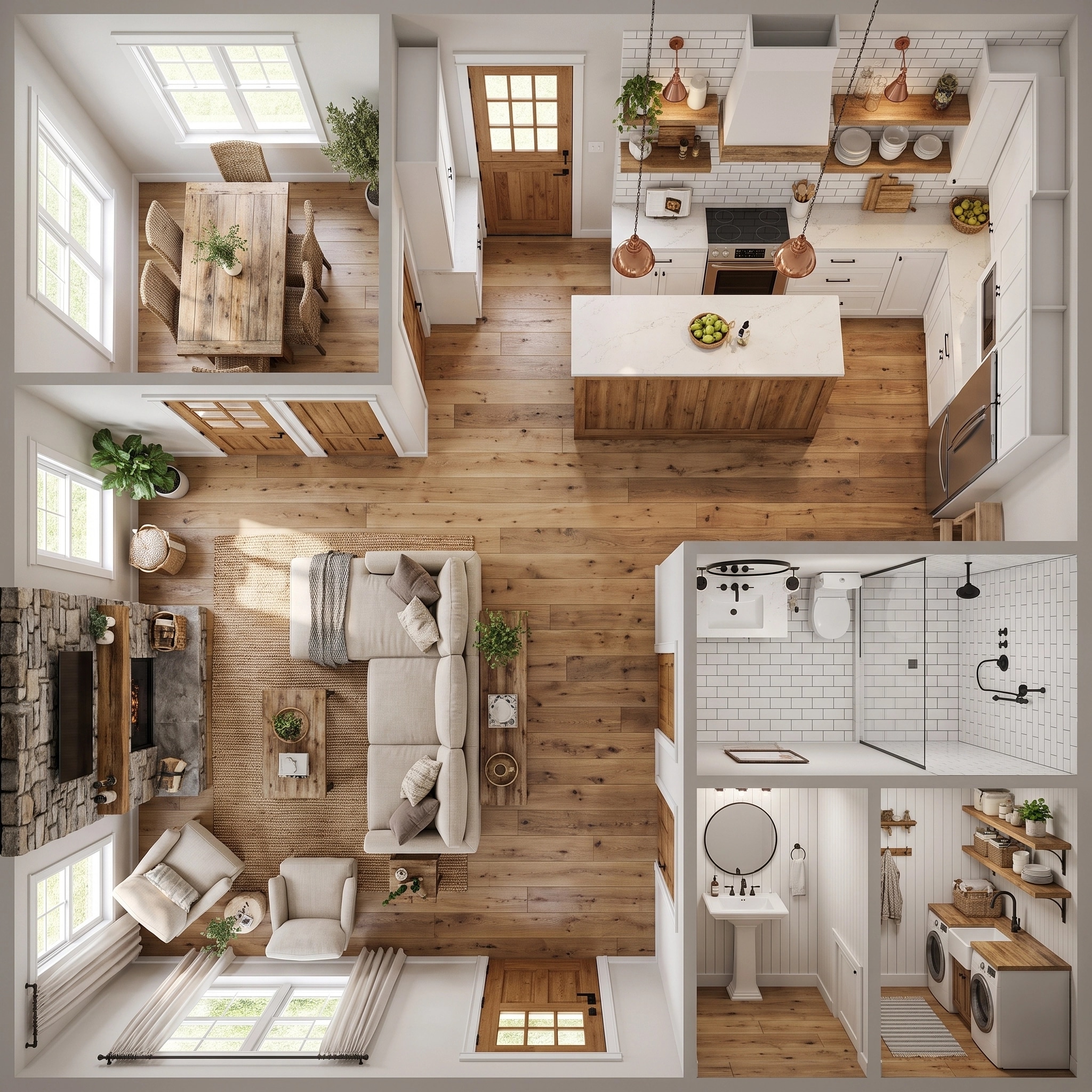 Modern Farmhouse Living Room design — interior photo by GenRoom AI