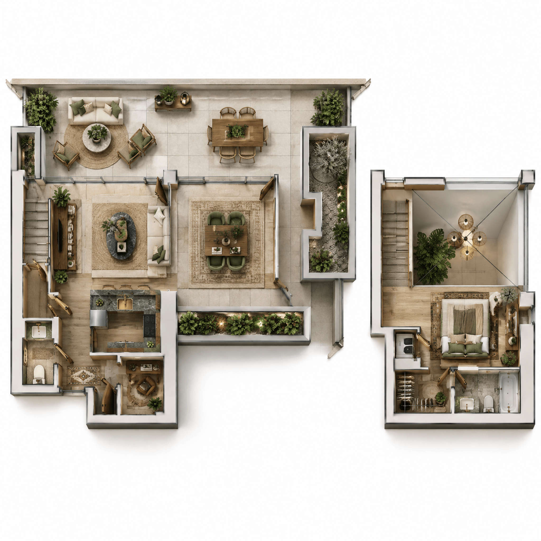 Interior design in Biophilic style — Living Room by GenRoom AI
