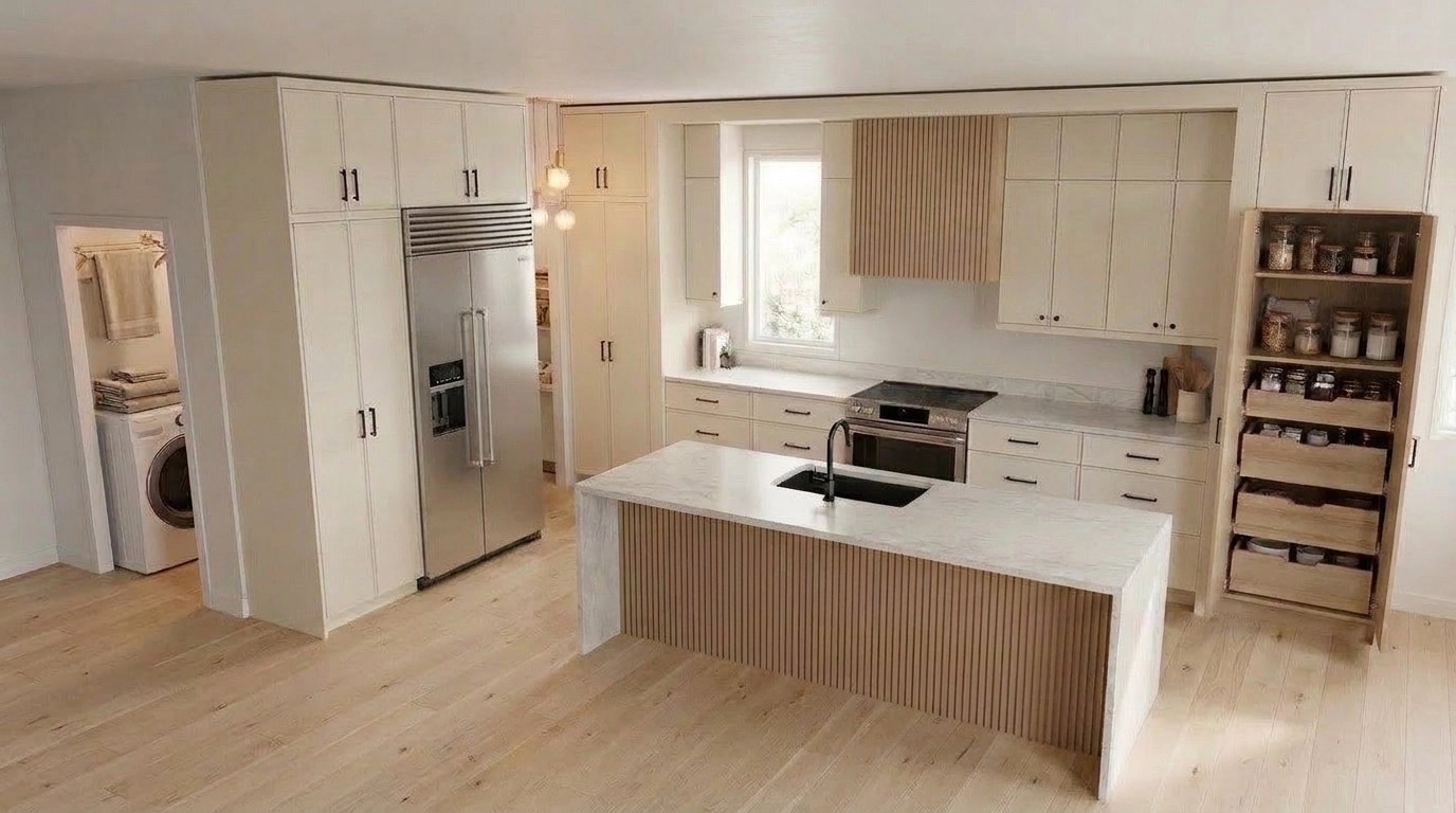 Kitchen interior in Scandinavian style — photo by GenRoom AI