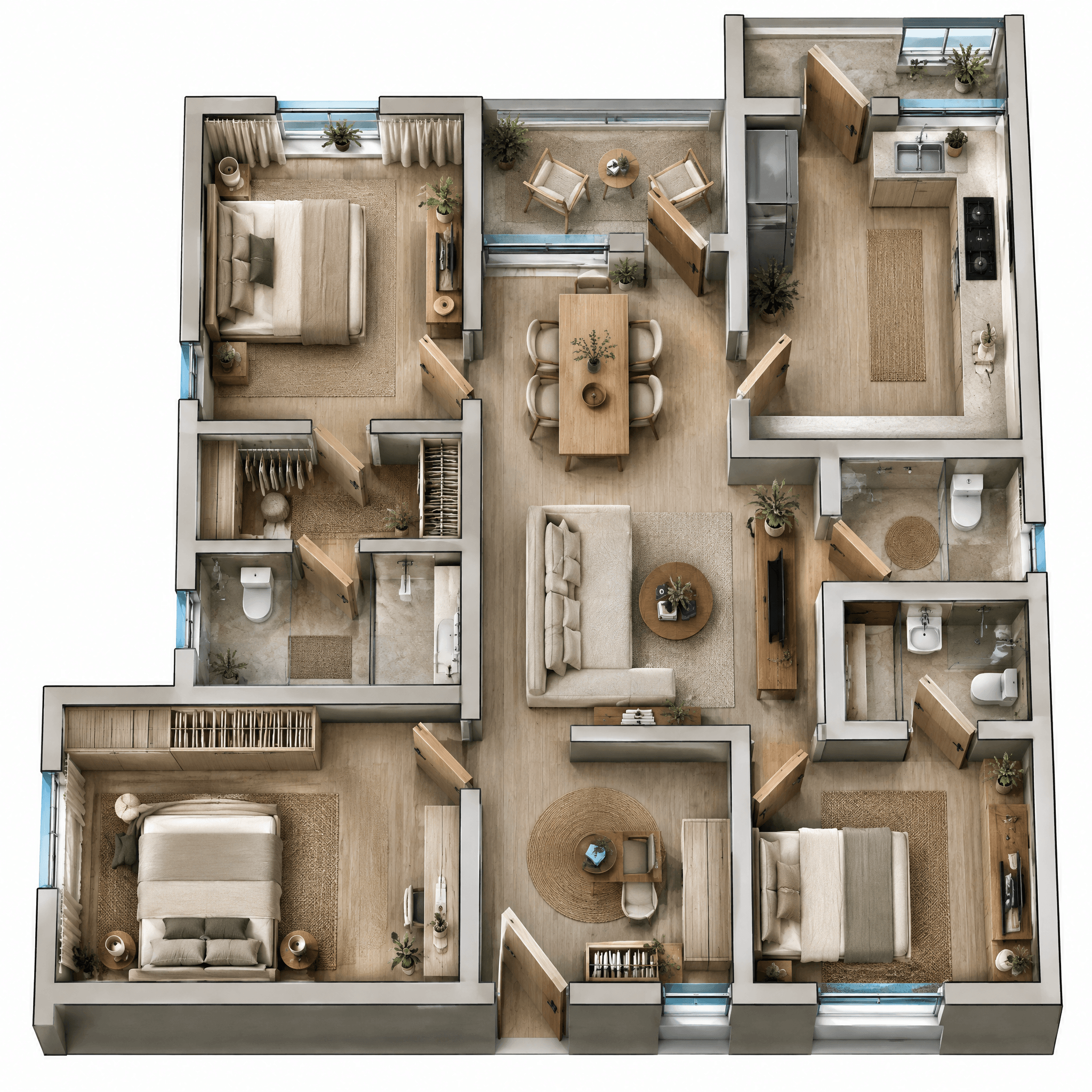 Interior design in Japandi style — Living Room by GenRoom AI