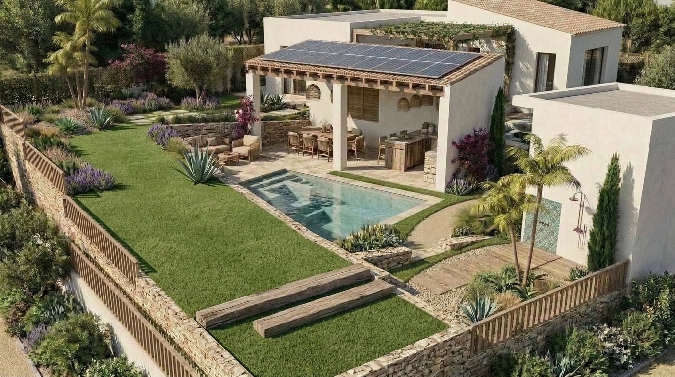 Landscape design in Eco Natural Garden style — Yard by GenRoom AI