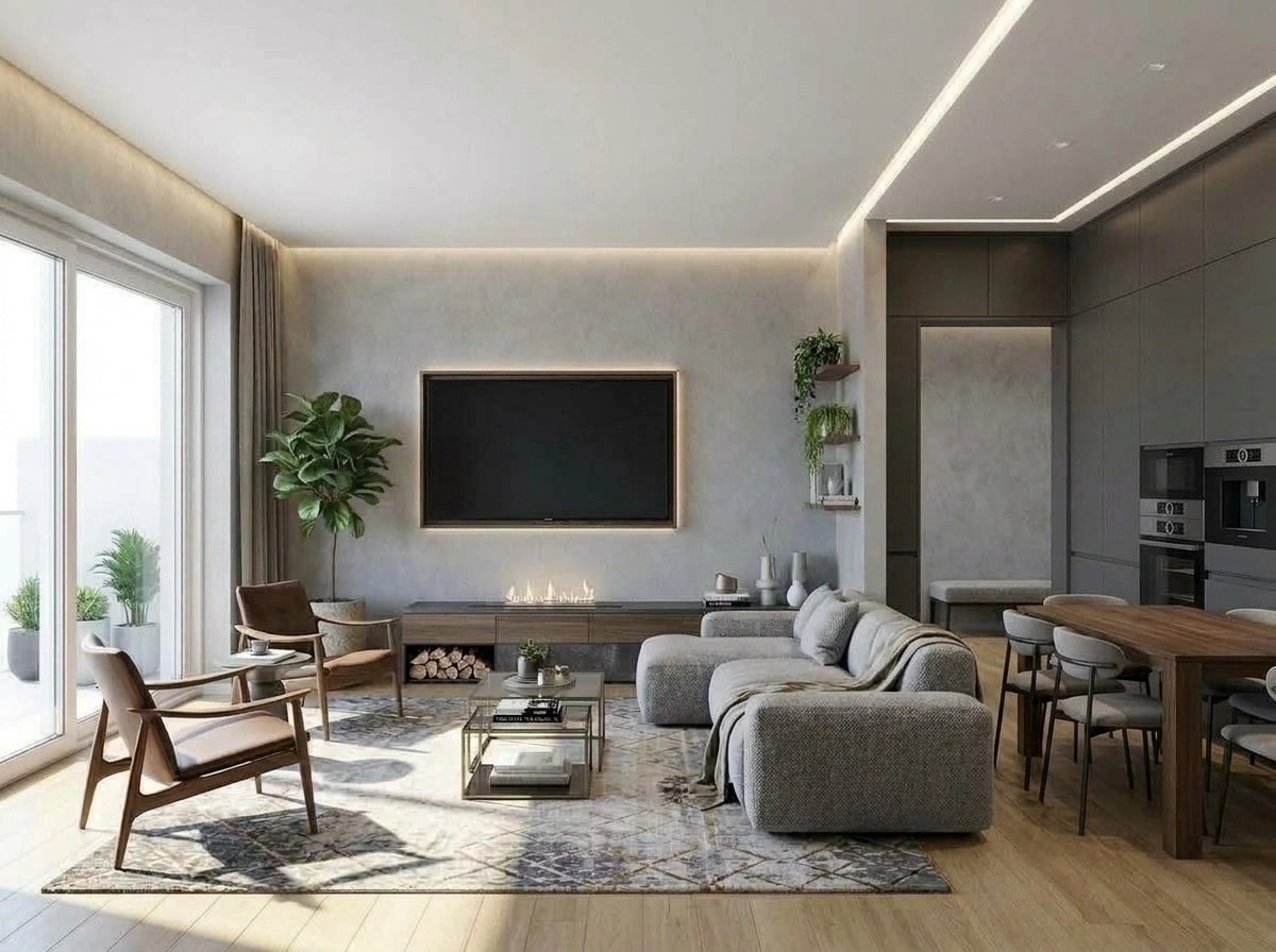 Interior design in Contemporary style — Living Room by GenRoom AI