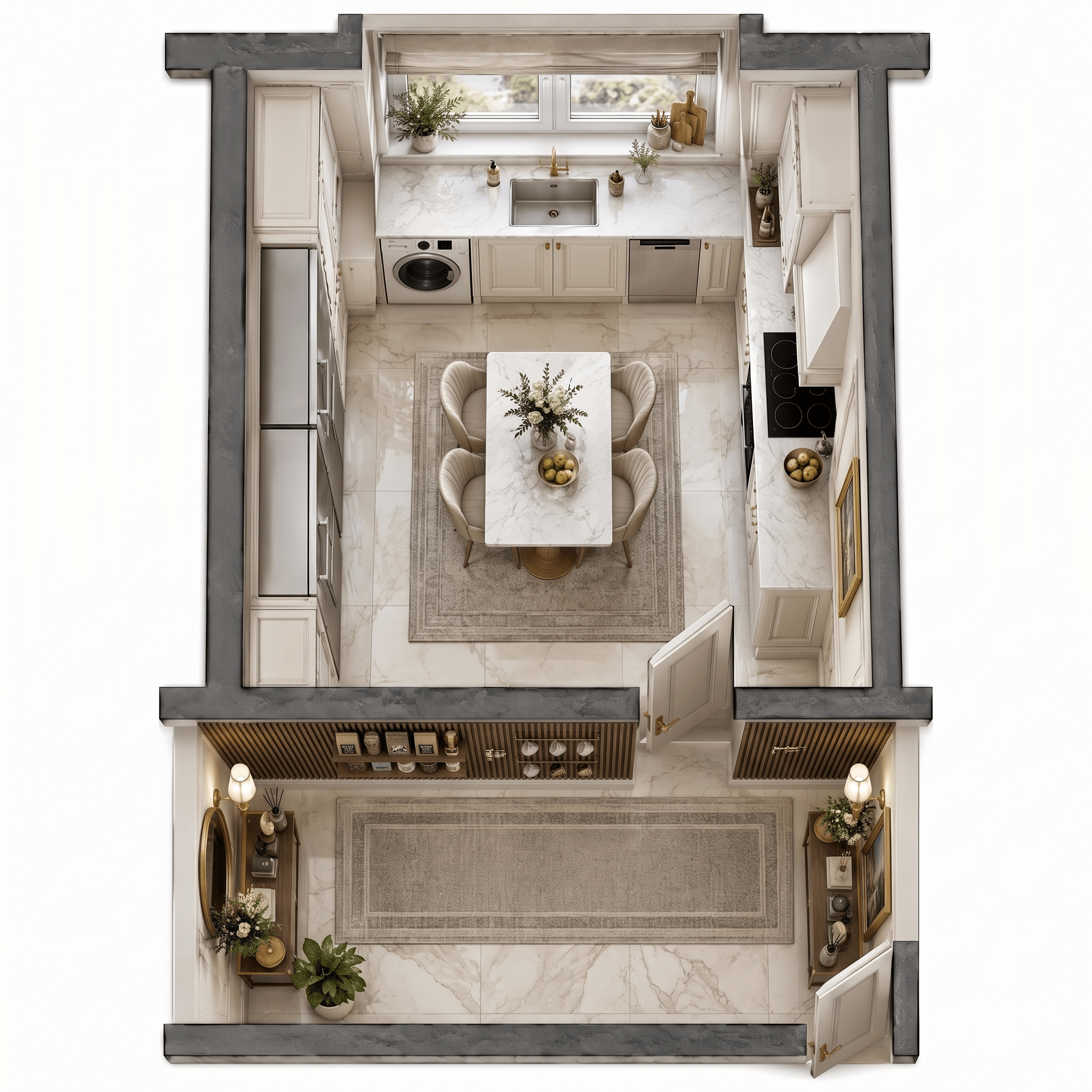 Neoclassic Soggiorno design — interior photo by GenRoom AI