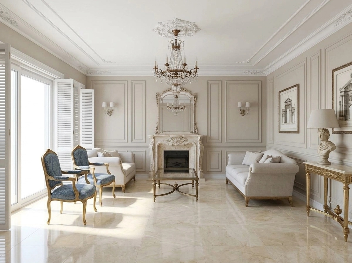 Interior design in Neoclassic style — Living Room by GenRoom AI
