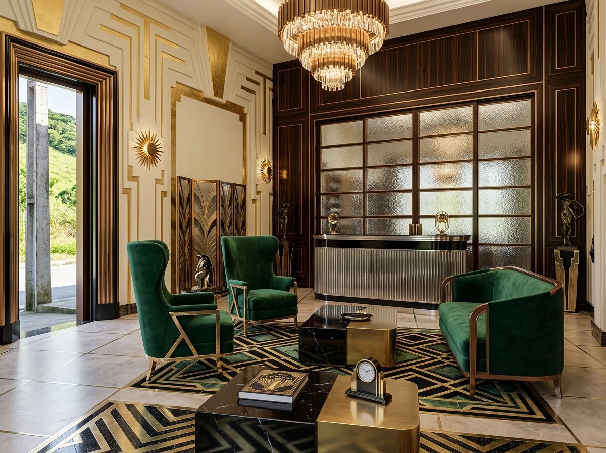 Interior design in Art Deco style — lobby by GenRoom AI