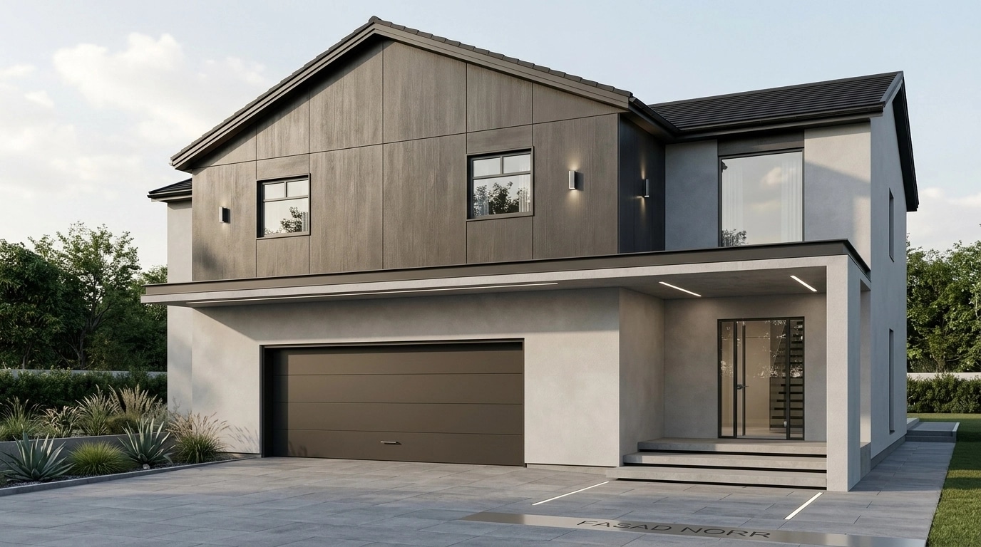 Facade design in Minimalist Facade style — photo by GenRoom AI