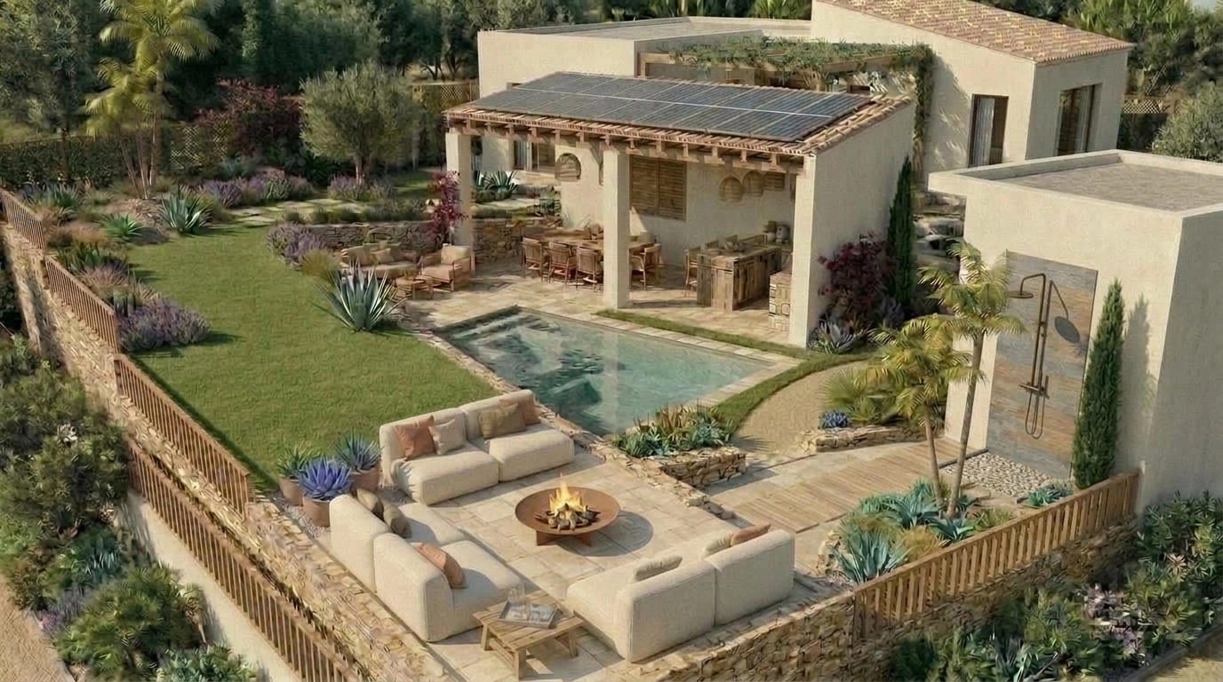 Landscape design in Eco Natural Garden style — Yard by GenRoom AI