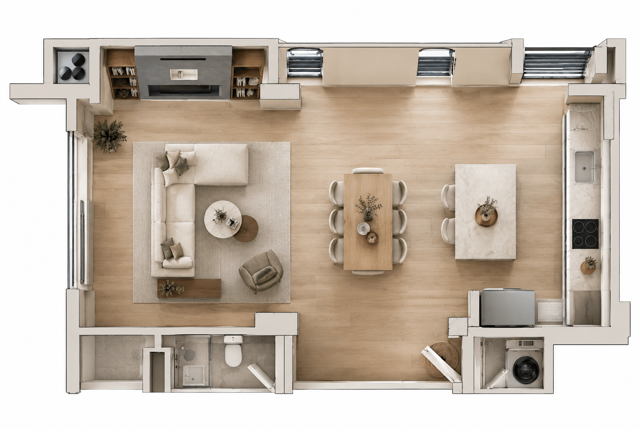 Contemporary Living Room design — interior photo by GenRoom AI