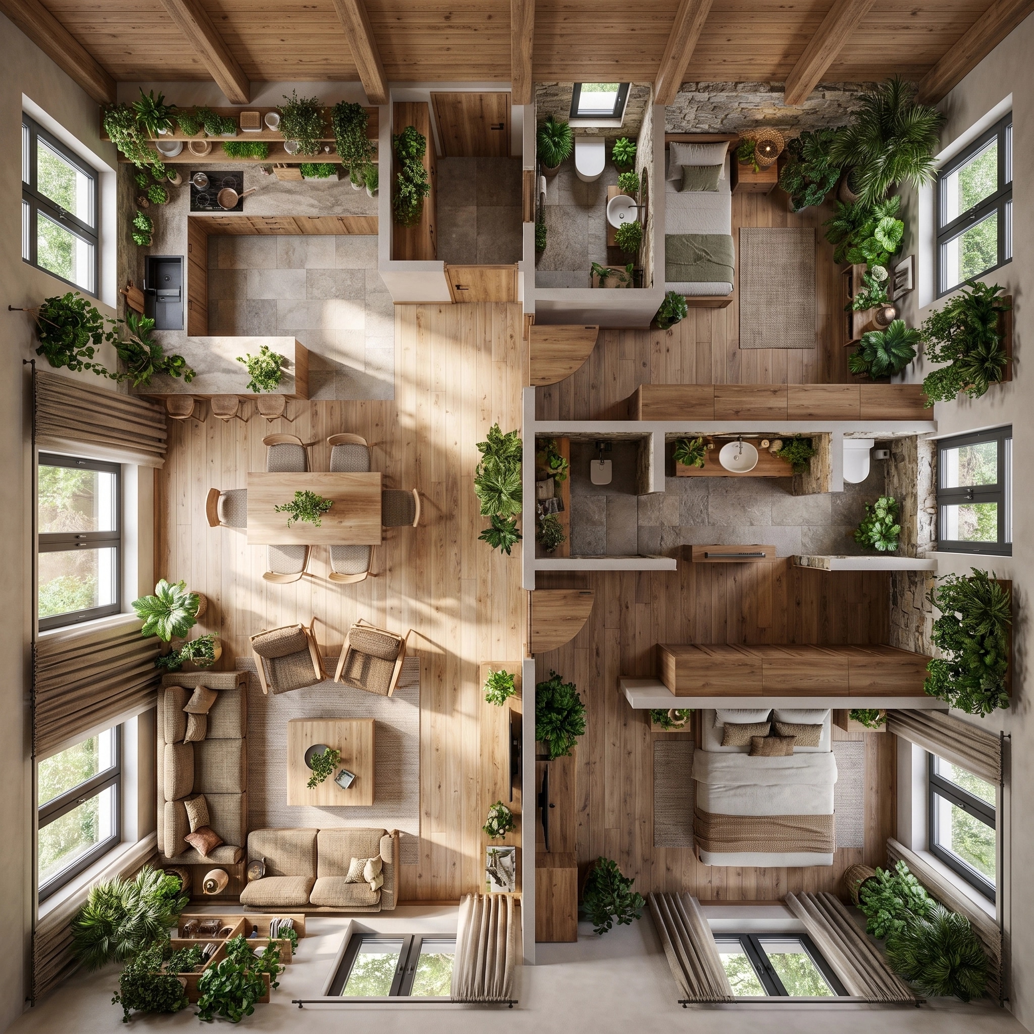 Interior design in Biophilic style — Living Room by GenRoom AI