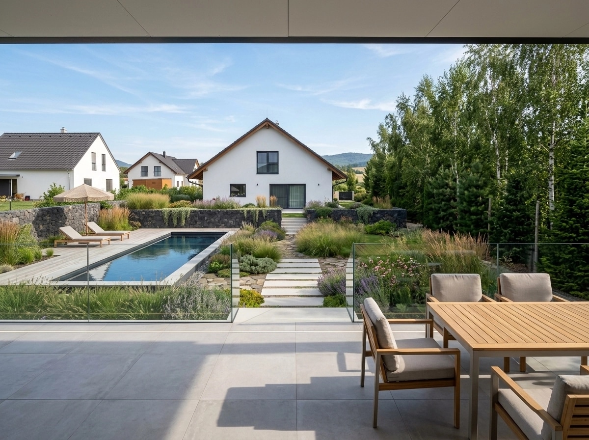 Diseño paisajístico en estilo Scandinavian Garden — Jardín por GenRoom AI