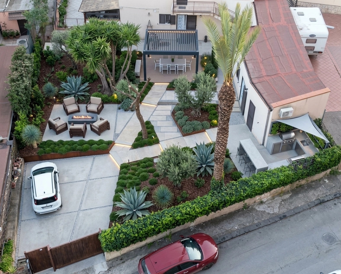 Landscape design in Contemporary Yard style — Yard by GenRoom AI