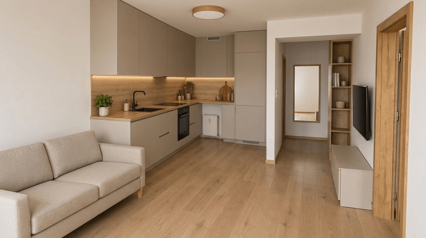 Design d'interni in stile Minimalism — Cucina di GenRoom AI