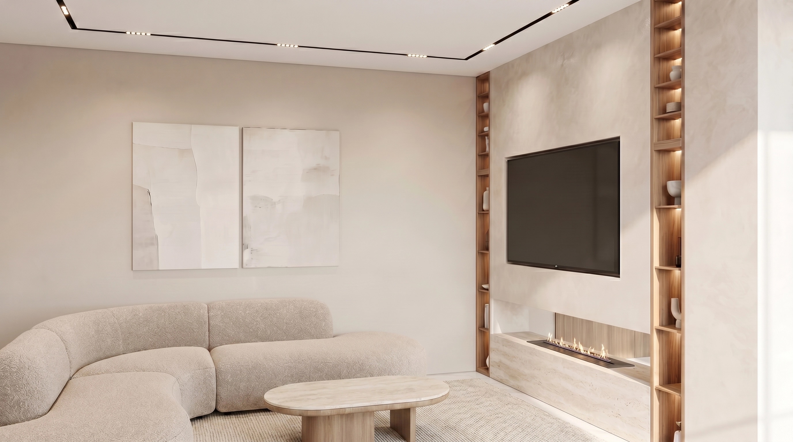 Interior design in Minimalism style — Living Room by GenRoom AI