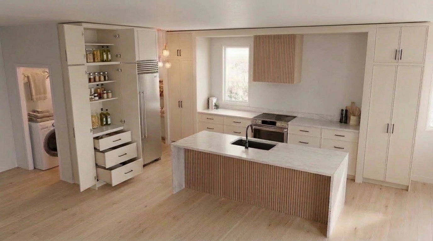 Kitchen interior in Scandinavian style — photo by GenRoom AI
