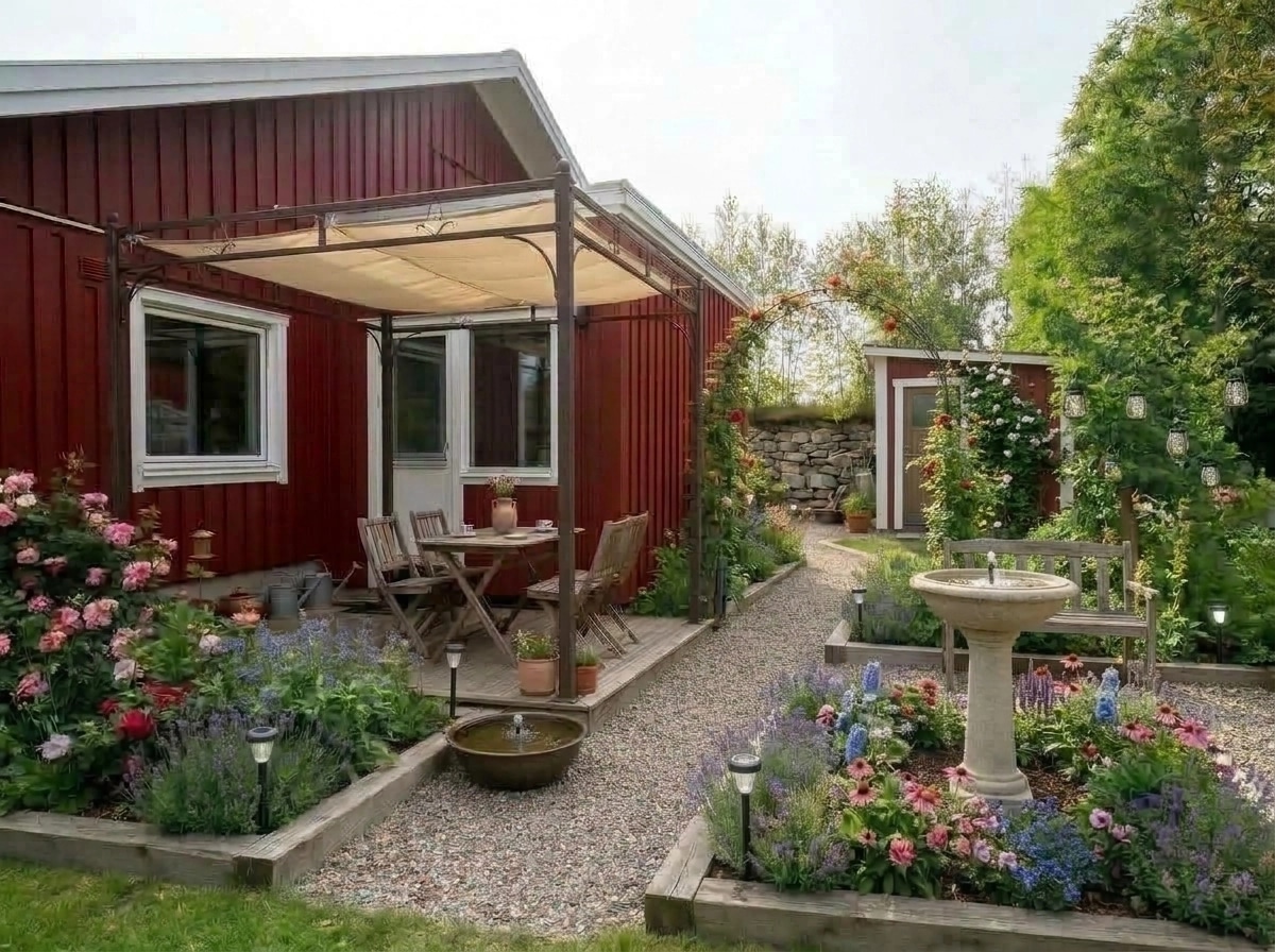 Country Rustic Garden Jardim design — yard photo by GenRoom AI
