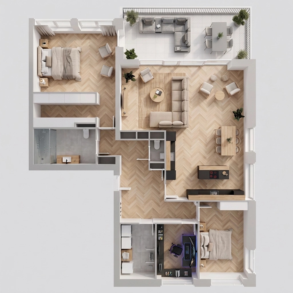 Scandinavian Living Room design — interior photo by GenRoom AI