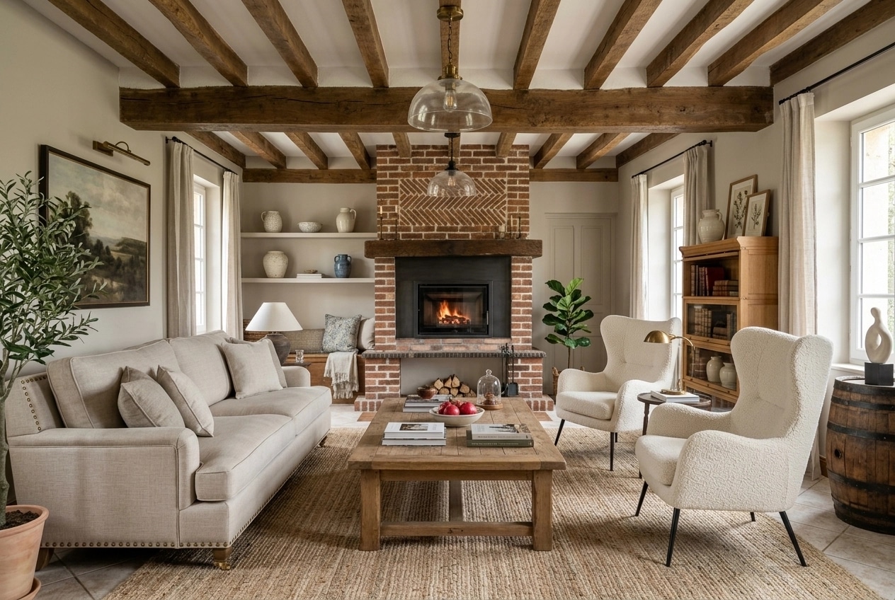 Modern Farmhouse Living Room design — interior photo by GenRoom AI