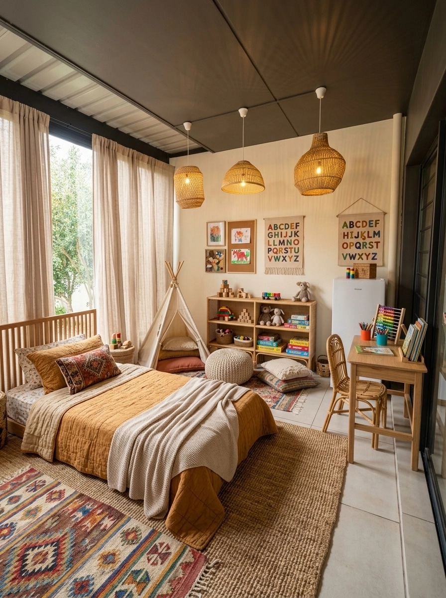 Interior design in Bohemian style — Kids Room by GenRoom AI