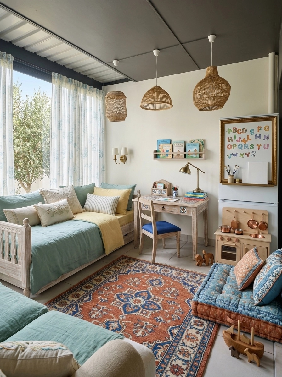 Mediterranean Kids Room design — interior photo by GenRoom AI