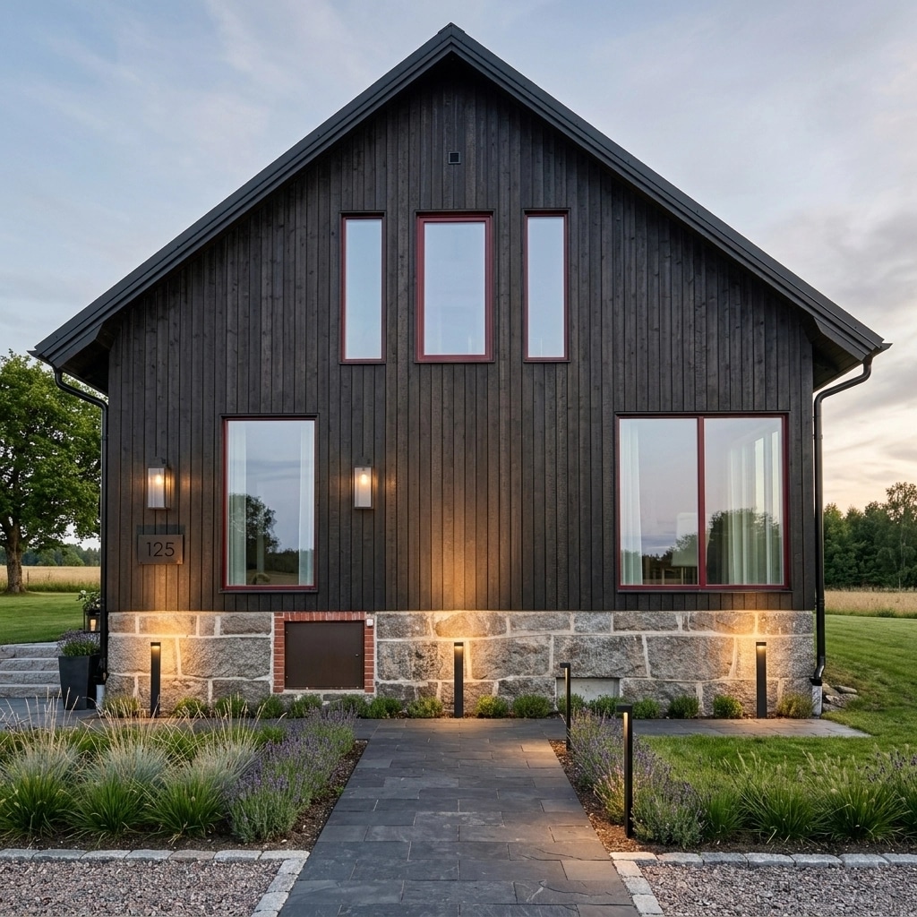 Facade design in Barnhouse Facade style — photo by GenRoom AI
