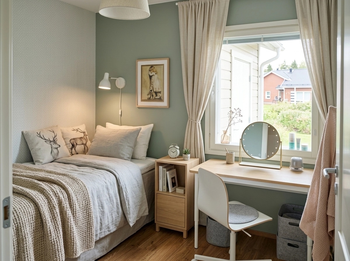 Scandinavian Bedroom design — interior photo by GenRoom AI
