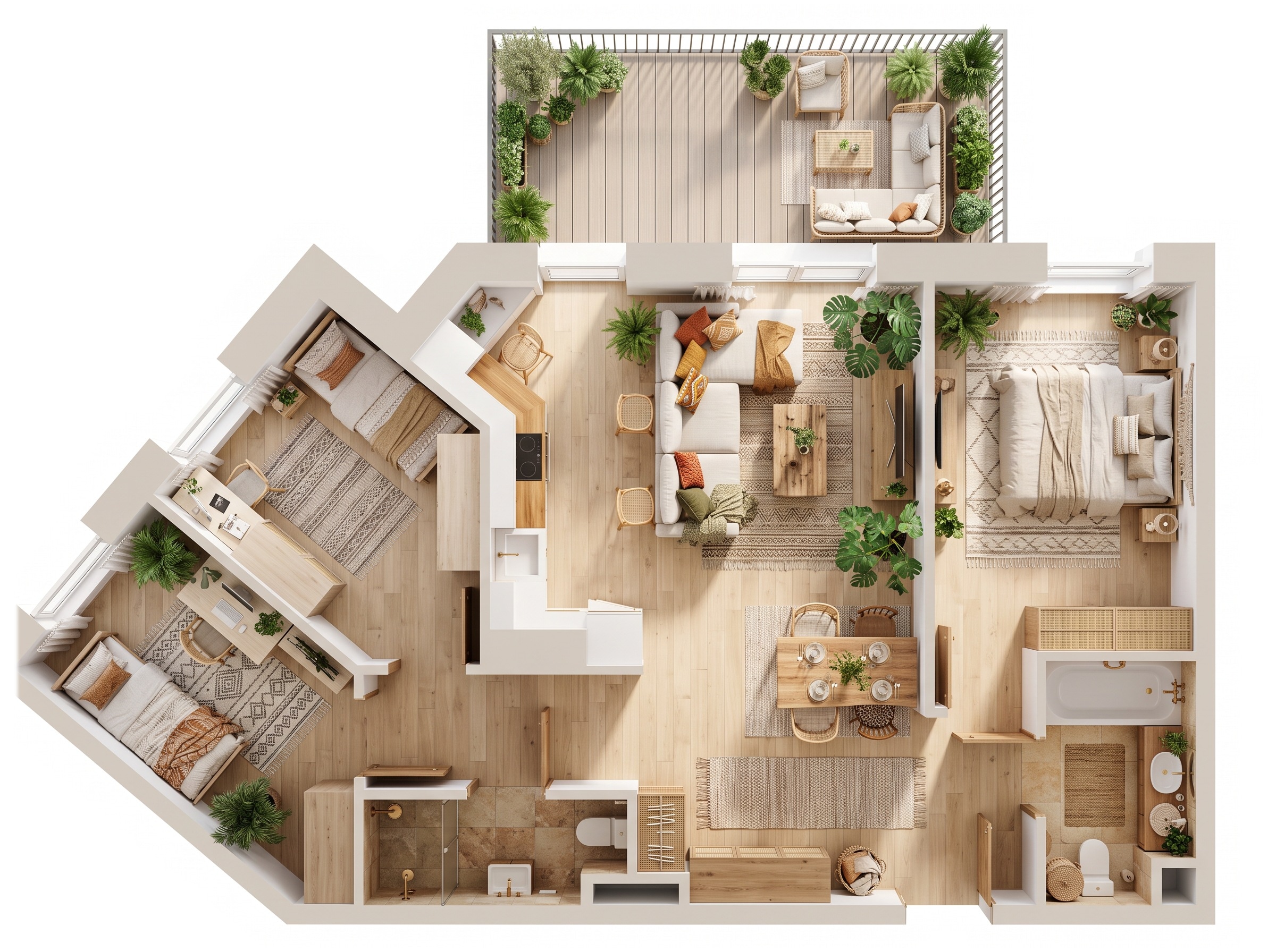 Interior design in Bohemian style — Living Room by GenRoom AI
