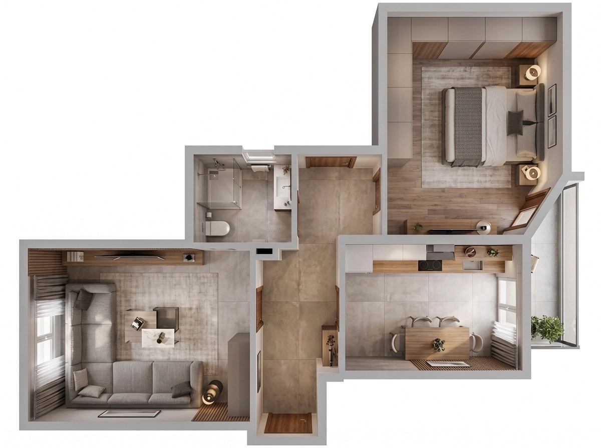 Interior design in Contemporary style — Living Room by GenRoom AI