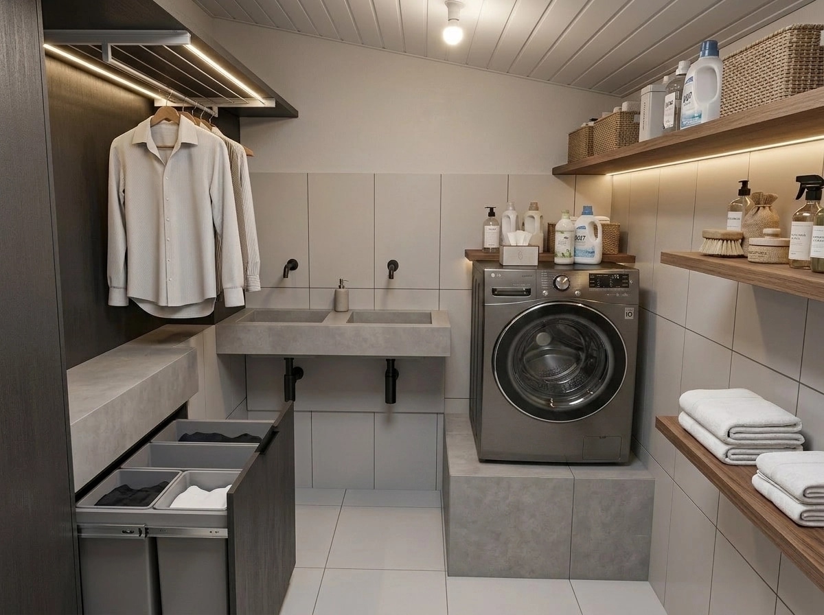 Interior design in Contemporary style — laundry by GenRoom AI