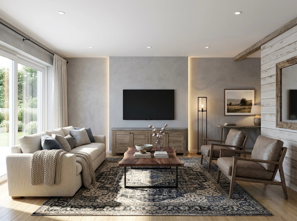 Modern Farmhouse Living Room design — interior photo by GenRoom AI